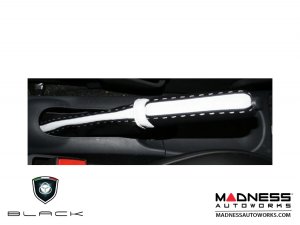 FIAT 500 eBrake Boot - Black Italy - Black & White Leather - Tuxedo Design w/ Italian Flag